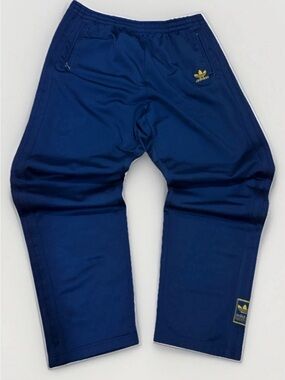 Vintage Adidas Tear Away Track Pants Size Medium Blue 90s Y2K Baggy Buttons